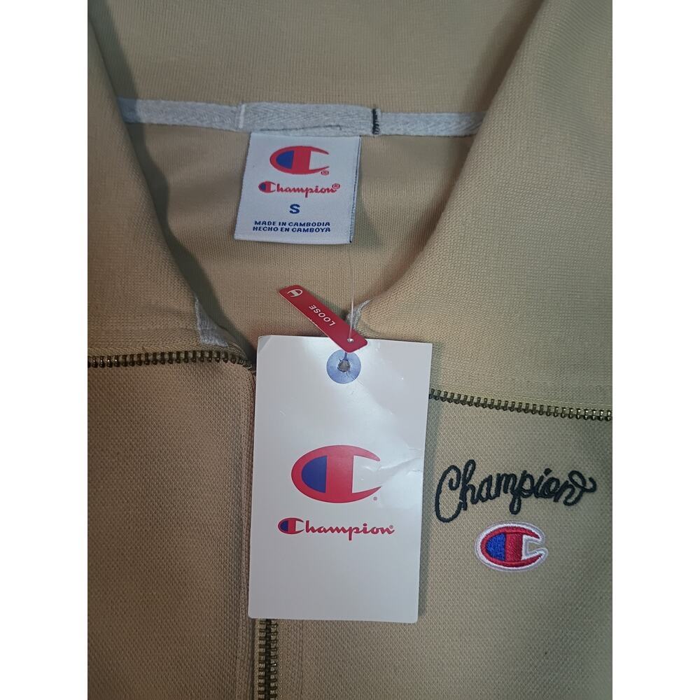 Stylish Champion Beige Full-Zip Track Jacket - Size Small NWT - Picture 2 of 7